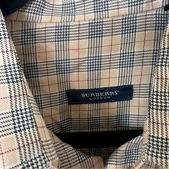 Burberry Men's Plaid Shirt - Brown and Gray - Picture 4 of 8